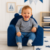 Poltroncina Cameretta a Forma di Orso in Velluto Blu Scuro