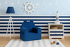 Poltroncina Cameretta a Forma di Orso in Velluto Blu Scuro