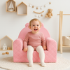 Poltroncina Cameretta a Forma di Orso in Velluto Rosa