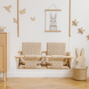 Altalena Doppia da Giardino in Beige - Impermeabile per Esterno e Interno