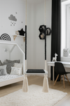Altalena in Legno Massello per Bambini in Nero - Altalena Interno